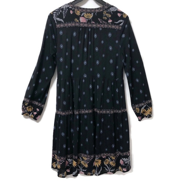 STYLE & CO | Black Peasant Boho Long Sleeve Dress - Picture 10 of 16